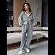 thumbnail image 5 of Chándal de Terciopelo de Dos Piezas para Mujer, Conjunto Deportivo de Dos Piezas con Capucha y Bolsillos. Gris L, 5 of 10