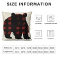 thumbnail image 5 of Nawypu Animal Bear Red and Black Plaid Scottish Buffalo Square Throw Waist Pillow Case Decorative Cushion Cover Pillowcase Sofa, 5 of 5