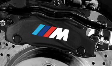 Topcarset 6 Set For BMW Serie Brake Caliper High Temperature Decal Sticker black