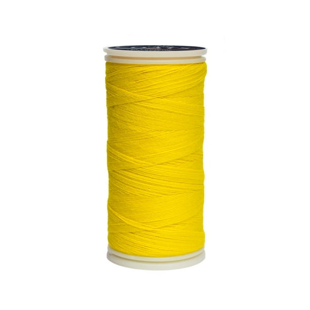Caja 12 Pzas Hilo Amarillo Medio Encendido Coats Poliéster Liso 3 Cabos Fibra Corta T6980-0116