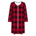 thumbnail image 6 of Womens Zipper Short Robe Christmas Buffalo Plaid Long Sleeve Bathrobes Sleepwear Soft Housecoat with Pockets Zip Up House Robes, 6 of 9