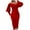 Red, variant on BangWanChi Black Dresses for Women Women Long Sleeve Off-The-Shoulder Knee-High Solid Color Dress