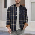 thumbnail image 2 of HomeDM Mens Plaid Shirts Long Sleeve Button Down Work Jacket Shirts with Pocket, Yellow, 2 of 5