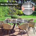 thumbnail image 5 of Black and White Plaid Round Fitted Tablecloth with Elastic Edge, Geometric Gingham Waterproof Table Cover, Indoor Outdoor Table Cloth for Kitchen Dinner, Outdoor, Picnic, 36"-44", 5 of 6