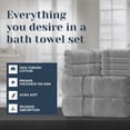 thumbnail image 3 of White Classic Hotel Collection Luxury 8-Piece 100% Turkish Cotton Towel Set, Light Gray, 3 of 8
