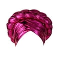 thumbnail image 4 of TODOZO African Turban Head Wrap for Black Women Braid Beanie Stretchy Elastic Turban Hair Wrap Pre-Tied Twisted Hat Chemo Cancer Cap Braid Hair Cover Beading Braid Hat Muslim Cancer Wrap Cap, 4 of 4