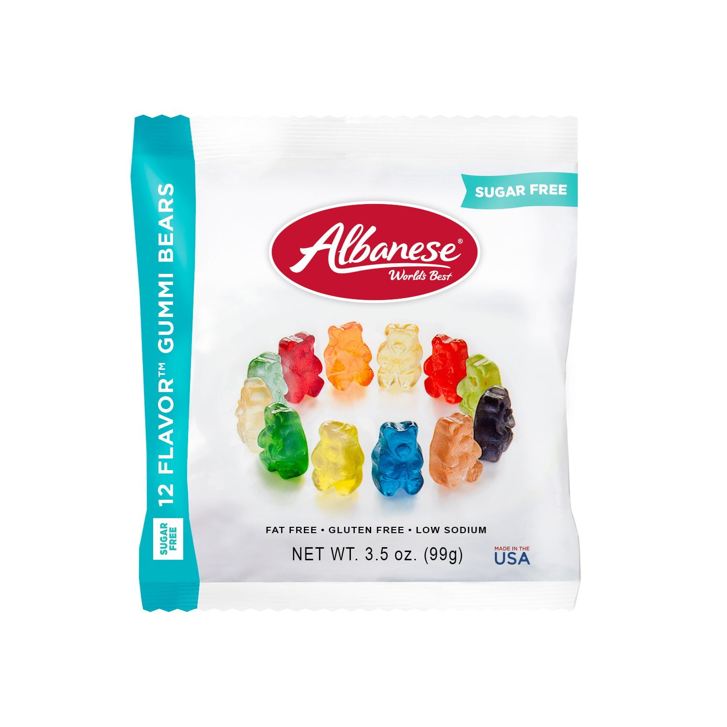 Sugar Free 12 Flavor Gummi Bears 14oz Gummy Candy Sugar Free, Gluten