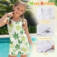 thumbnail image 6 of Xoenoiee Tropical Palm Leaves Print Girls Tankini Swimsuit Two Piece Swimsuits Breathable Bathing Suit Girls' Swimwear Tank Top and Swim Bottoms, Size 12-13 Years, 6 of 7