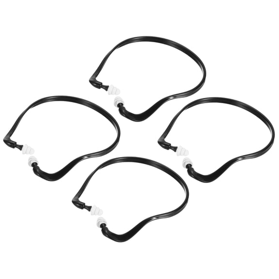 Uxcell Banded Ear Plugs, (White) (4 Pcs), Reusable Washable Silicone Ear Plugs Shooter Hearing Protection, Suit for - Noise Reduction/Shooting/Sleeping/Music Concerts/Sports