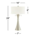 thumbnail image 6 of 360 Lighting Rachel Modern Table Lamps 28" Tall Set of 2 Concave Column Hourglass Metal White Drum Shade for Bedroom Living Room Bedside Nightstand, 6 of 9