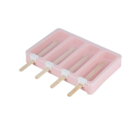 

Summer Kitchen Gadgets Dining Freezer DIY Homemade Baking Tools Ice Lolly Making Ice Cream Mold Popsicle Mould Ice Pop Maker PINK 4 GRID-50STICKS