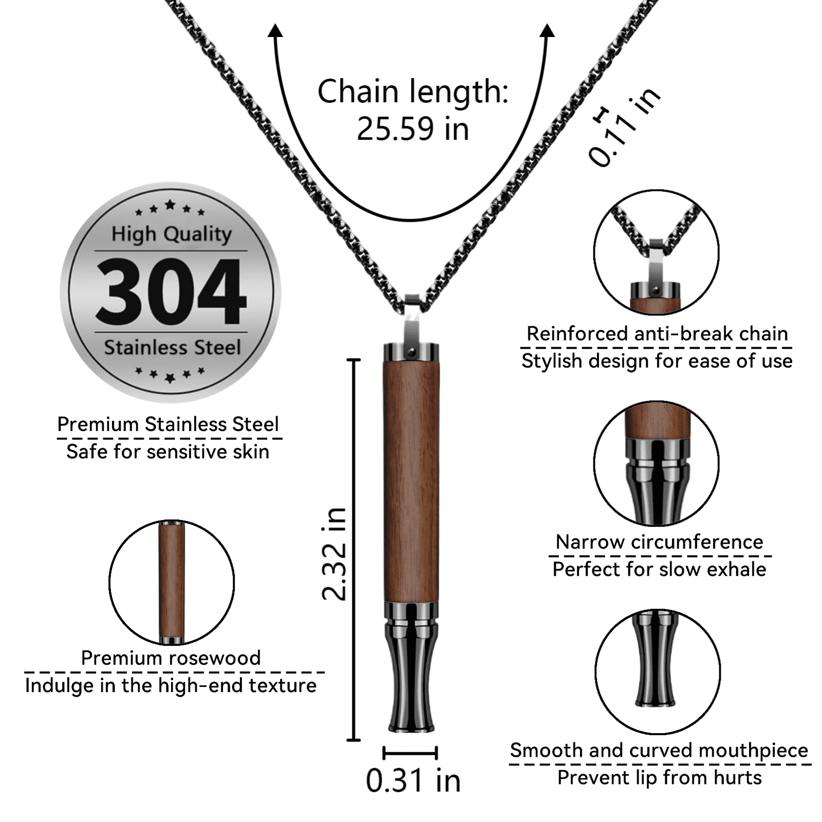 Breathing Necklace to Replace Bad Habit with 4 Packs Flavor Refillable Pods, Habit Support Necklace for Stress Relief Sensory Fidget for Adults