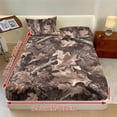 thumbnail image 3 of ZIATUBLES 3 Pcs Soft Polyester Sheet Set, Full Size Bed Sets with 1 Fitted Sheet and 2 Pillowcases, Cooling Cozy All-Season Bedding Sheets, Autumn Leaf Camouflage Printed, 3 of 9