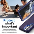 thumbnail image 4 of Starshop Galaxy S23 Plus case, With Tempered Glass Protector, Shockproof Protection Rugged Hybrid Drop Belt Clip Cover Blue, 4 of 5