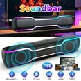 thumbnail image 6 of Bluetooth Speaker Soundbar, 20W PC RGB Gaming Soundbar with 3.5mm Jack Aux-in Computer Speakers, TWS Sound Bar for Desktop Laptop, 6 of 11