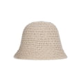 thumbnail image 3 of No Boundaries Textured Stitch Knit Bucket Hat, Women's, Natural, 3 of 3