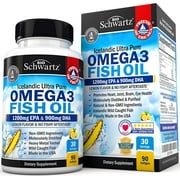 BioSchwartz Fish Oil Omega 3 EPA & DHA 2250 mg- Immune & Heart Support Fatty Acids Pills | 90 Ct