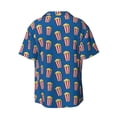 thumbnail image 5 of Uemuo Cute Popcorn Pattern Cotton Linen Short Sleeve Shirts,Casual Lightweight Button Down Shirts,Vacation Beach Summer Tops-Small, 5 of 7