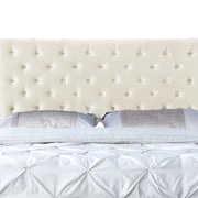 AC Pacific Modern Chic Polyester Beige Tufted Full Platform Bed