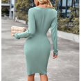 thumbnail image 4 of Vestido De Cintura Túnica De Manga Larga,Vestido Midi Ajustado Con Cuello En V Para Mujer Vestido Corto Fruncido Resultados Impresionantes, 4 of 6