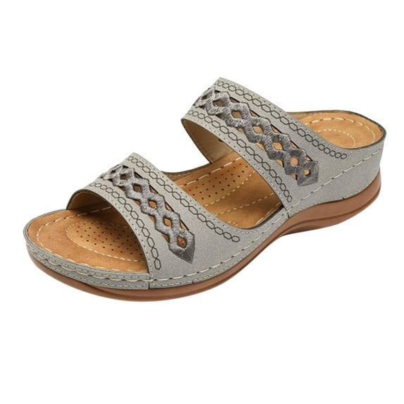 Pimfylm Women'S Sandals Water Sandals For Women Womens Wedge Sandals Grey 38