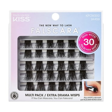 KISS Falscara Multipack, Lash Clusters, Extra Drama Wisps, 18mm-20mm, 30 Wisps