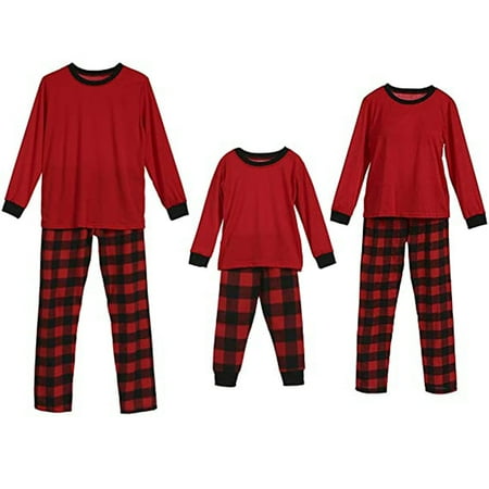 

2020 Family Matching Christmas Plaid Pajamas Set Women Men Kids Sleepwear Nightwear
