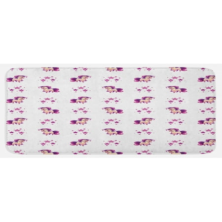 

Unicorn Kitchen Mat Little Mythical Horse Pony Unicorn with Stars and Dots Fantasy Theme Art Plush Decorative Kitchen Mat with Non Slip Backing 47 X 19 Violet and White by Ambesonne