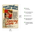 thumbnail image 2 of Dancing Lady - Starring Joan Crawford & Clark Gable - Vintage Film Movie Poster c.1933 - 8 x 12 inch Vintage Wood Art Sign, 2 of 4