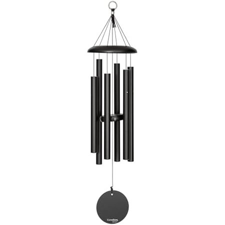 Corinthian Bells by Wind River - 30 inch Black Wind Chime for Patio, Backyard, Garden, and Outdoor Decor (Aluminum Chime) Made in The USA