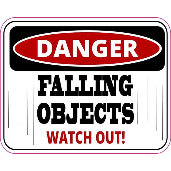 5in x 4in Danger Falling Objects Sticker