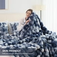thumbnail image 2 of Cozylore Faux Fur Throw Blanket for Bed Luxury Fluffy Thick Bubble Blanket Warm Cozy Throw for Bedroom Living Room, 90" x 108", Tie-Dye Blue, 2 of 6