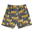 thumbnail image 2 of ALAZA Boys Swim Trunks Cartoon Excavator Trucks-h1 Beach Board Shorts Swimsuit Toddler Kid Teen S, 2 of 6