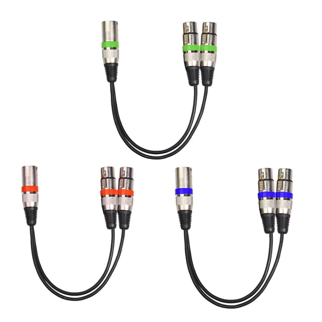 unbranded 3Ud Cable Extensión De Audio Xlr Macho A Dos Salidas Xlr Para Equipos De Sonido Variados