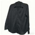thumbnail image 7 of Busydd Womens Tops Dressy Casual Satin Button Down Long Sleeve Shirts for Women Casual V Neck Solid Color Pleated Womens Spring Tops M, 7 of 7