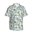 thumbnail image 3 of Xecao Tulips Flowers print Hawaiian shirt - a stylish short-sleeve button-down for men, perfect for casual beach and tropical outings., 3 of 9