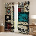 thumbnail image 2 of Erosebridal Adults Western Cowboys Black Out Curtains,Country Theme Bohemian Exotic Style Curtains Pack of 2 (42x63 Each) For Men Boys, 2 of 7