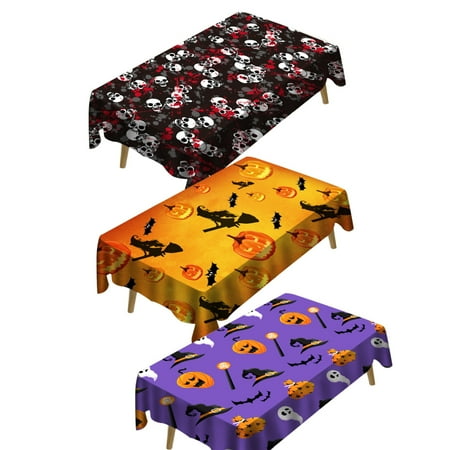 

Liveday Halloween Tablecloth Durable Bat Pattern Table Cover Halloween Themed Party Decor Tablecloth for Halloween Indoor Decorations