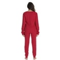 thumbnail image 3 of #followme Womens Thermal Henley Jogger Pant Set 6790-RED-L (Red, X-Small), 3 of 3