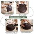 thumbnail image 7 of Thgonwid Unstuffed 21.7*13.7 inch Indoor Vegan Leather Pouf, Deep Coffee (No Filler), 7 of 7