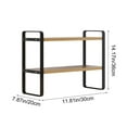 thumbnail image 3 of Double-Tier Desktop Storage Shelf | Wooden Student Desk Organizer | Office Computer Desk Tiered Cabinet | Multicolor & Black | 36x30x20cm, 3 of 6