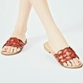 thumbnail image 5 of Ataiwee Women's Flat Slide Sandals - Casual Ladies Round Slip-On Cross Strap Summer Sandals., 5 of 5