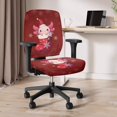 thumbnail image 5 of FKELYI Cartoon Axolotl Snowflake Print Office Chair Cover Stretchable Protective Chair Slipcover Home Officce Decoration Washable Computer Chair Covers for Student, 5 of 7