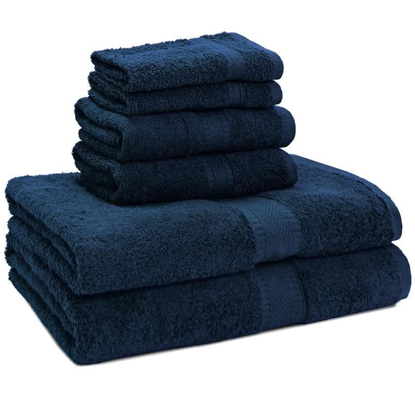 dark blue towel set