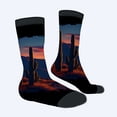 thumbnail image 2 of Four Seasons Universal Socks (2 Pairs) - Unisex Trendy Socks with Vibrant Desert Landscape Design Cactus & Mountain Pattern Mixed Colors Perfect for Any Season, 2 of 5