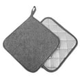 thumbnail image 2 of 4 Pack Pot Holders for Kitchen Heat Resistant Pot Holders Sets Oven Hot Pads Terry Cloth Pot Holders for Cooking Baking(7"x 7",GRAY), 2 of 8