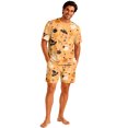 thumbnail image 2 of Halloween Pjs, Halloween Couple Matching Pajamas Set, Spooky Cute Black Cat Ghost Pumpkin Print Crop Top & Shorts, Summer Loungewear, Soft Cozy Fun Holiday Nightwear for Parties & Gatherings, L, 2 of 6