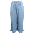 thumbnail image 4 of iHPH7 Capri Pants for Women Palazzo Pants for Women Fall Clothes Flowy Pants for Women Ruffle Pants Women Casual Pants for Women Fall Outfits for Women Light Blue XL, 4 of 5