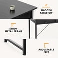 thumbnail image 5 of Kelno 32 Inch Small Desk Computer Desk with 2 Fabric Drawer Storage Bag Iron Hook Gaming Writing Table, Black, 5 of 8