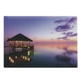 thumbnail image 1 of Tropical Cutting Board, Arbor on Sea at Dramatic Night Paradise Maldives Sky Exquisite Coast View Art Print, Decorative Tempered Glass Cutting and Serving Board, Large Size, Purple, by Ambesonne, 1 of 1